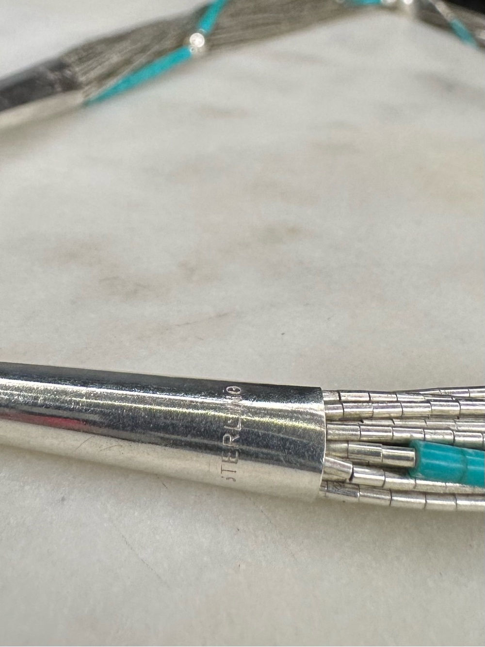 Carolyn Pollack Sterling Silver Liquid Fetish Bear Turquoise 23 Strand Necklace - Picture 7 of 10
